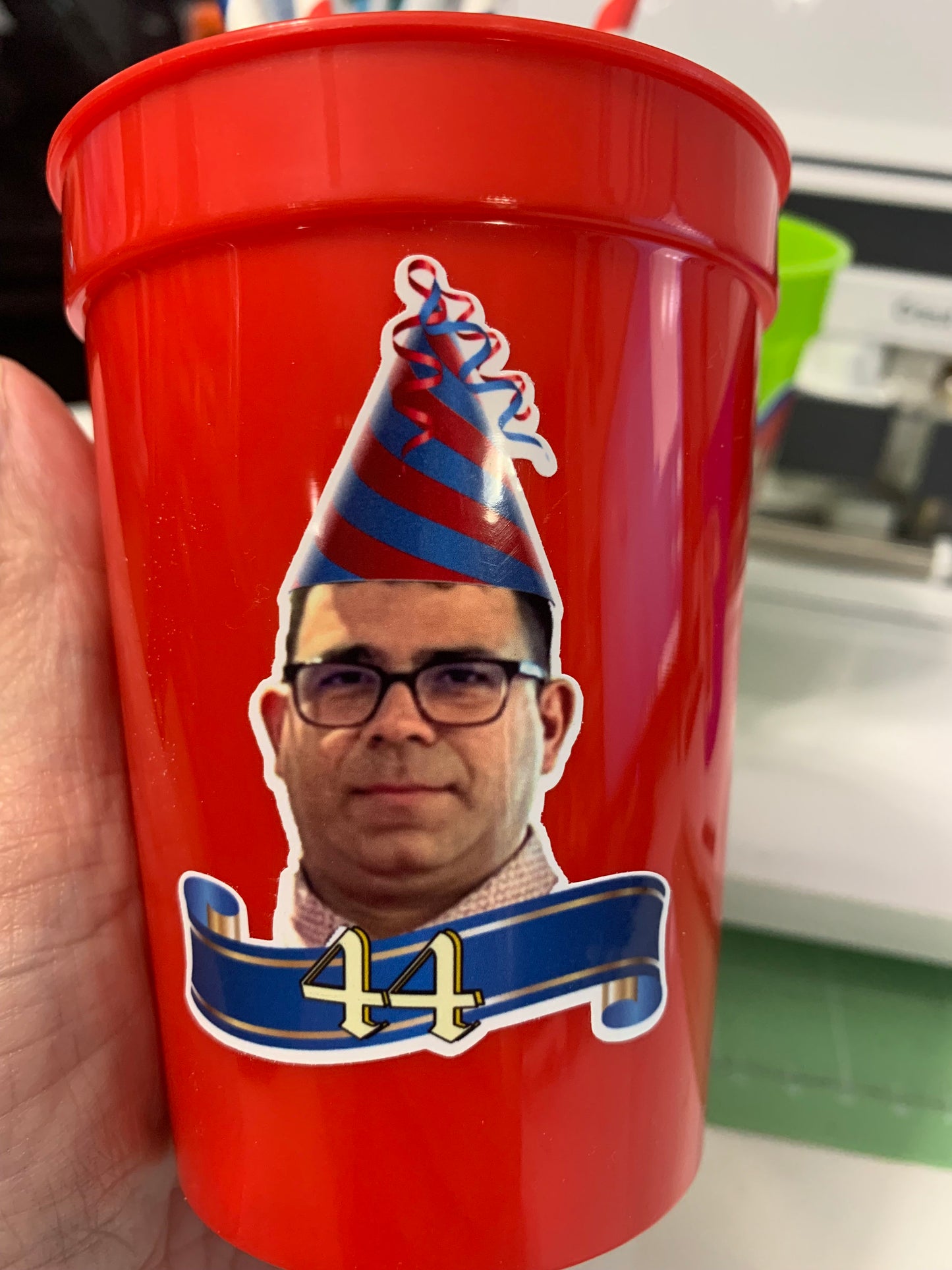 Birthday Face Plastic Cups, Custom Birthday Cups, Personalized Any Birthday Decorations