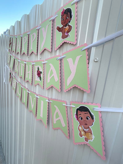 Baby Island Girl Happy Birthday Banner