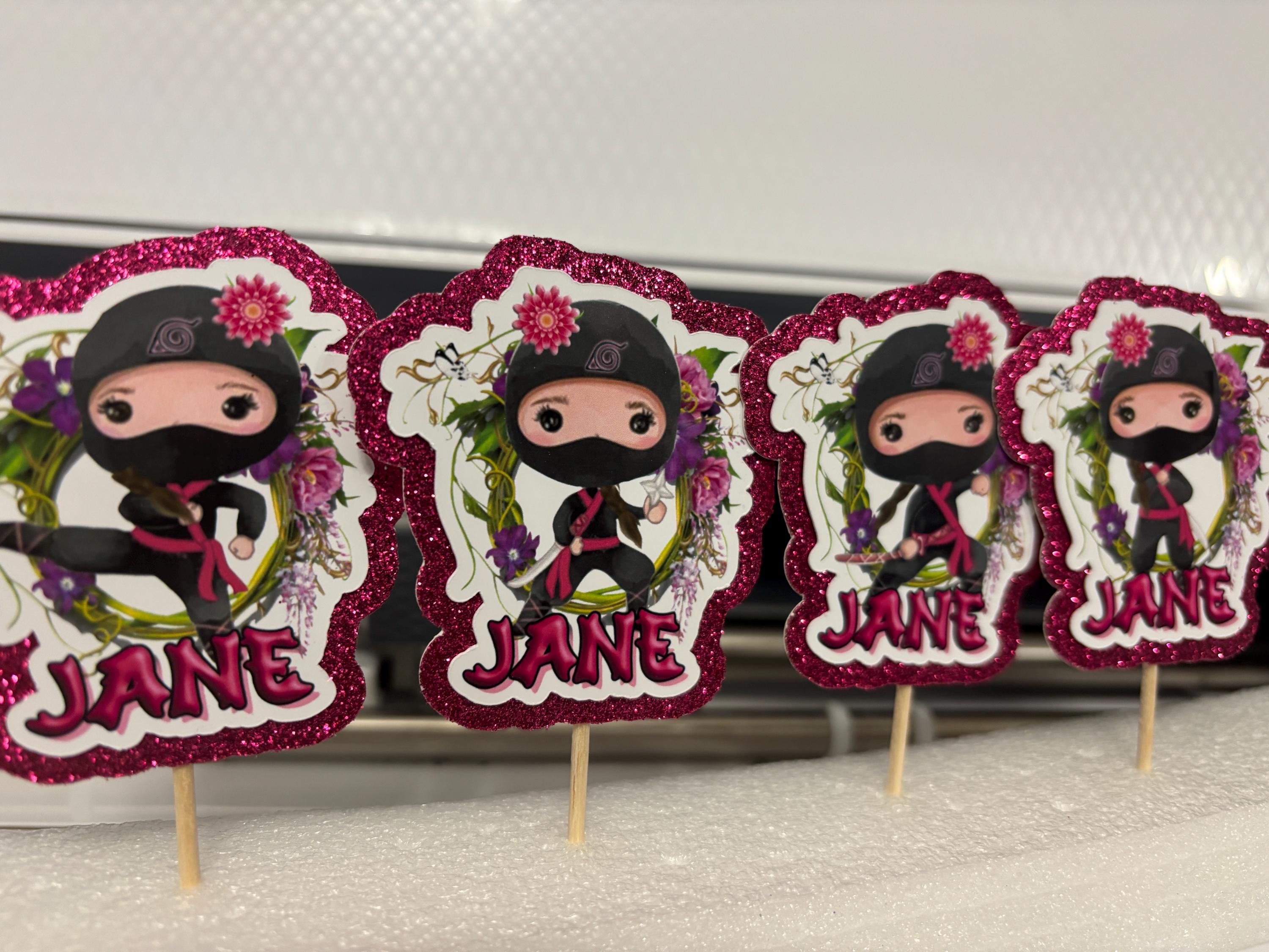 Ninja Girls Happy Birthday Cupcake Toppers (package of 12) Stylenya