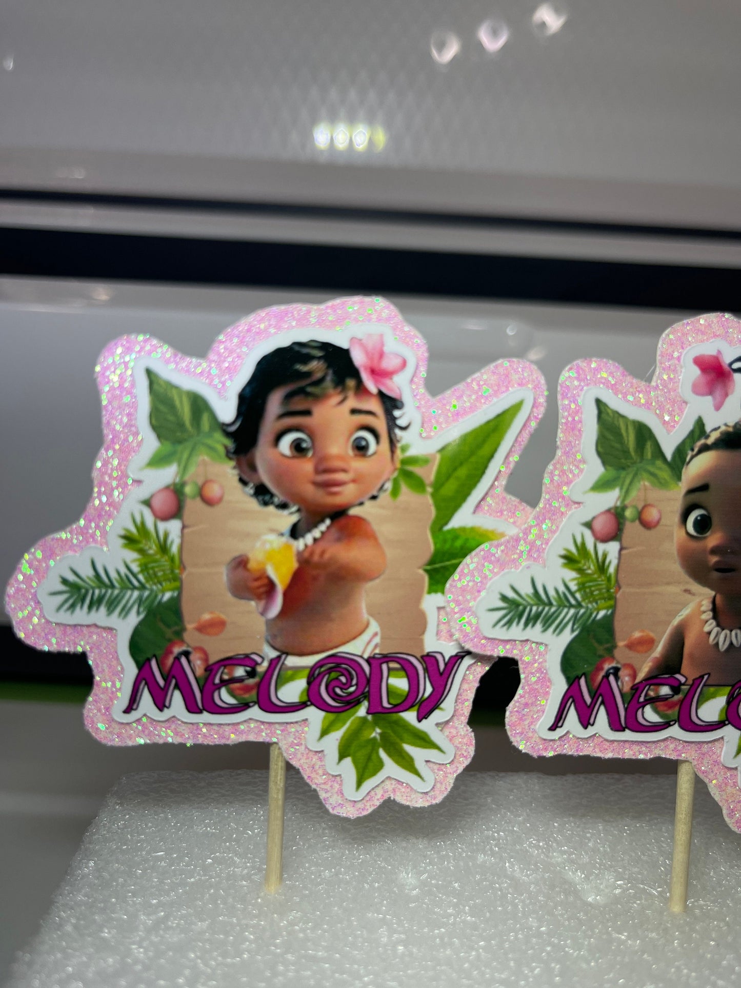 Baby Island Girl Cupcake Topper, Baby Island Party Decoration