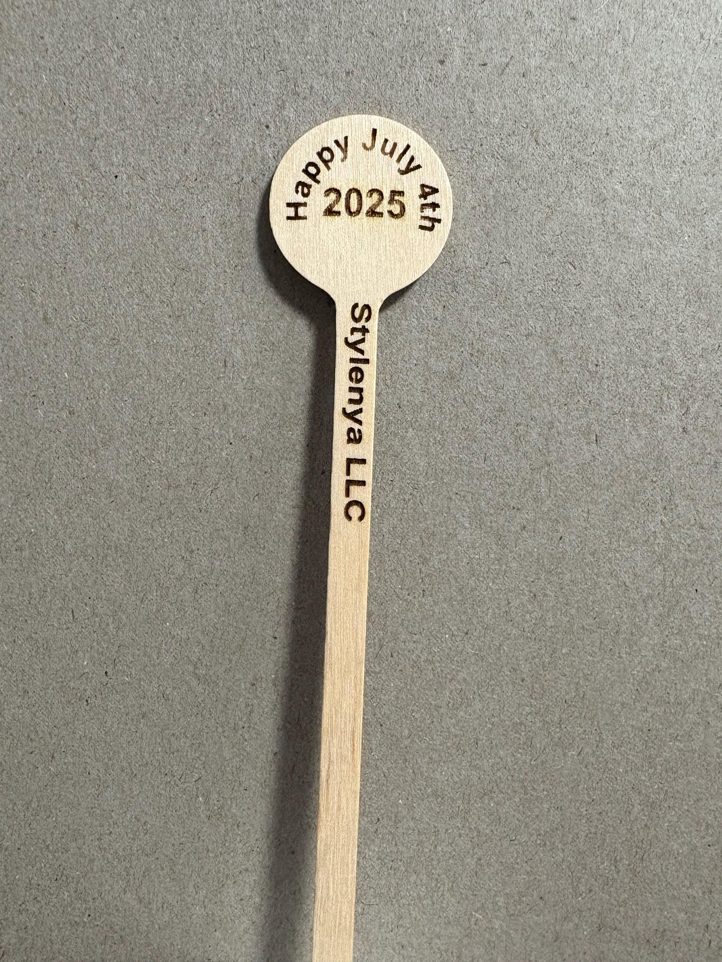 Custom Wooden Drink Stirrers – Eco-Friendly Engraved Cocktail Sticks – Sets of 25, 50, 100+