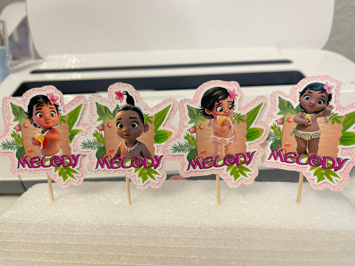 Baby Island Girl Cupcake Topper, Baby Island Party Decoration