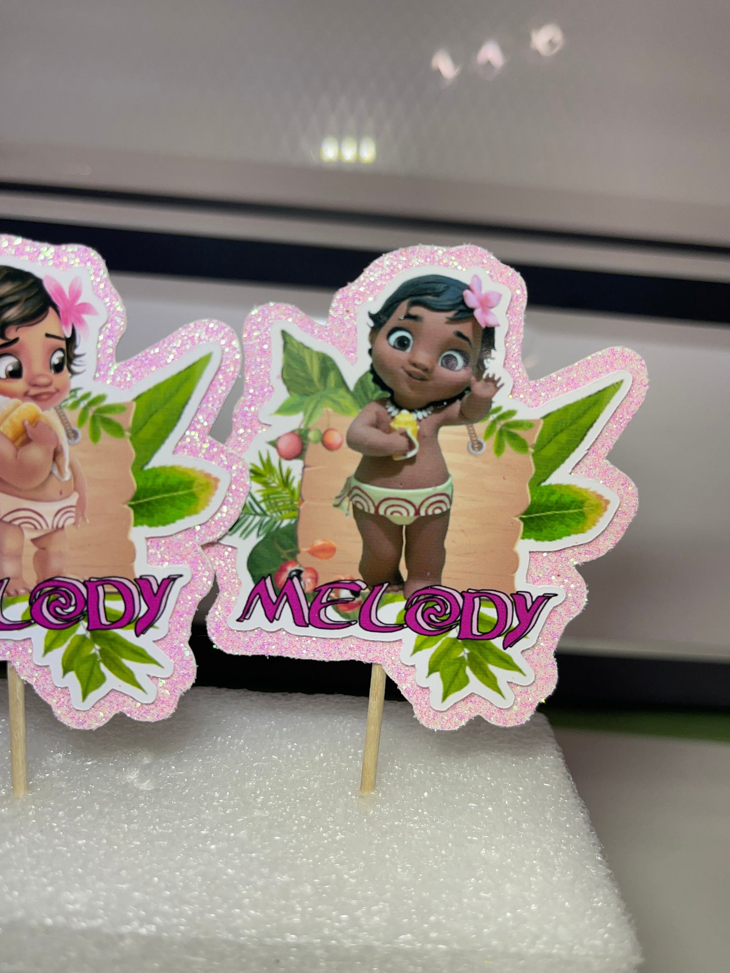 Baby Island Girl Cupcake Topper, Baby Island Party Decoration