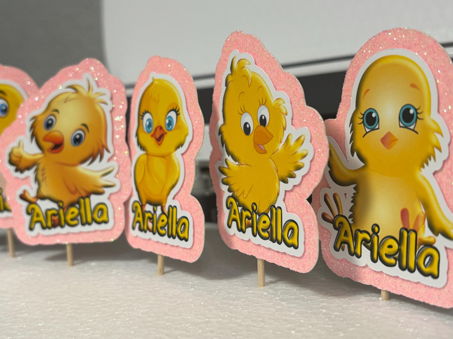 Cute Chickens Cupcake Toppers, Chickens Party Decoration, Little Chickens Party (package of 12)