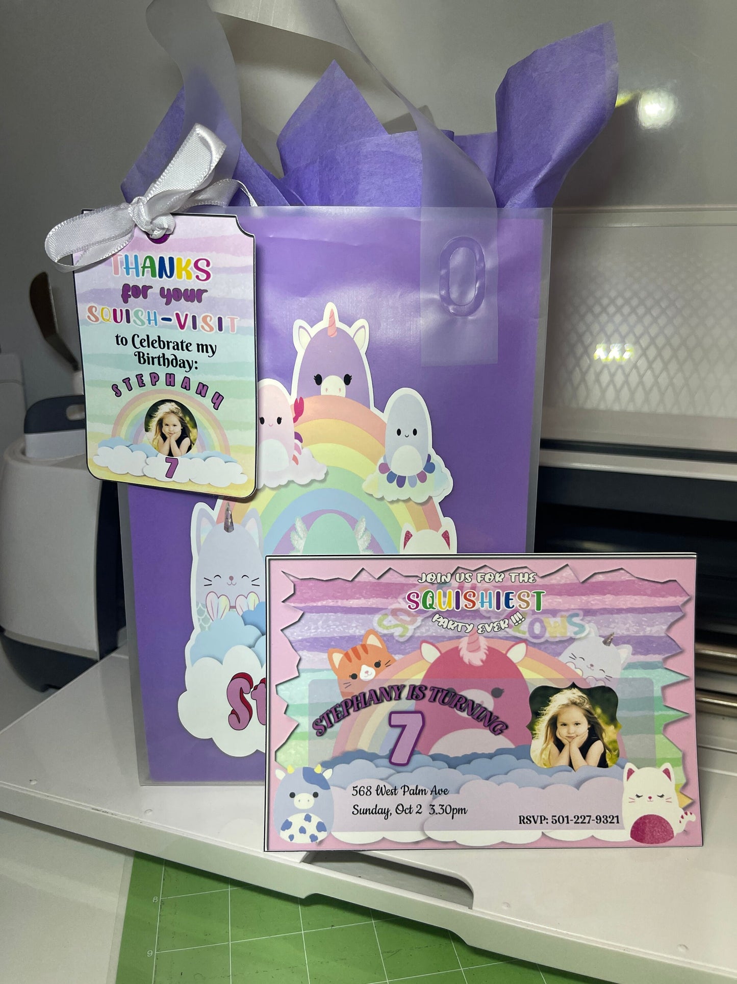 Squishmallow Favor Bag, Squishmallow Gift Bag Decoration, Squishmallow Party Supply