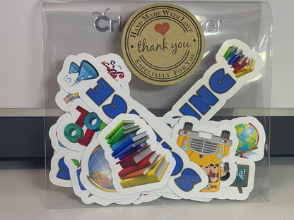 Gamer's Theme -Vinyl Stickers with Cute Subject to School, Waterproof stickers -Custom subject tags. (pkg of 15)