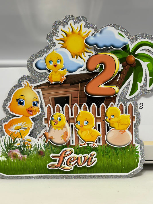 Cute Chickens Cake Toppers, Chickens Party Decoration, Little Chickens Party, Chickens Cake Toppers Decoration, Custom Chickens Cake Topper