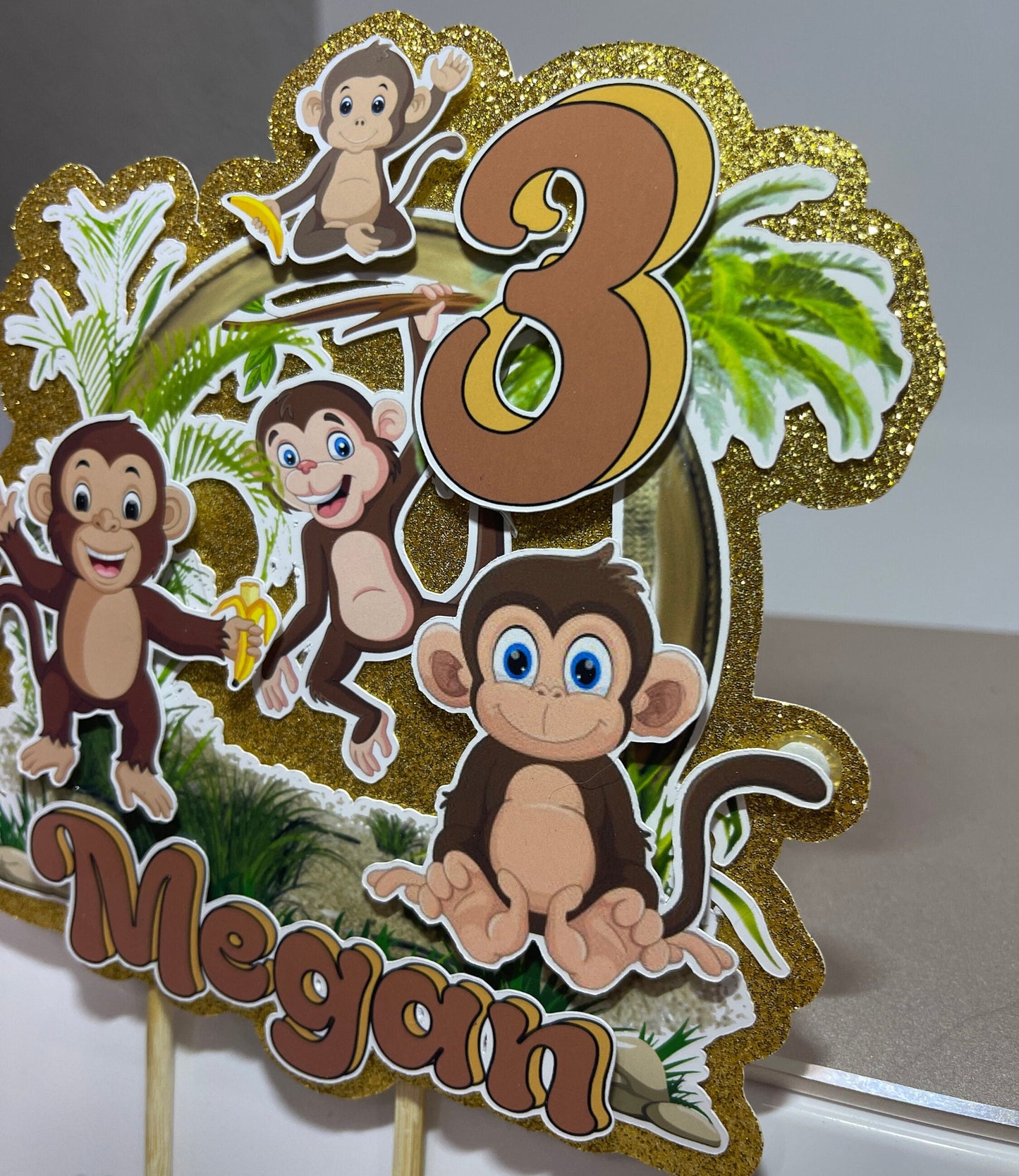 Cute Monkey Cake Toppers, Monkey Party Decoration, Little Monkey Party, Monkey Cake Toppers Decoration, Custom Monkey Cake Topper