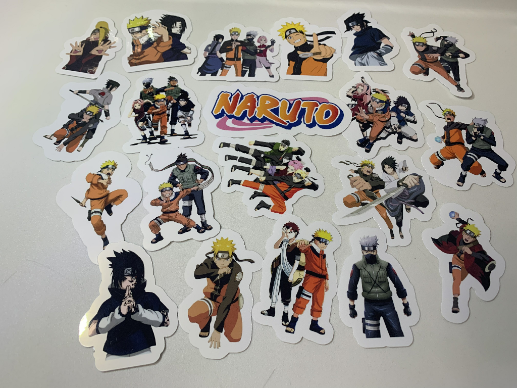 Anime Naruto Stickers Package, aesthetic gifts for kid's party, vinyl stickers for laptop and notebook (24 pieces)