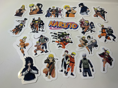 Anime Naruto Stickers Package, aesthetic gifts for kid's party, vinyl stickers for laptop and notebook (24 pieces)