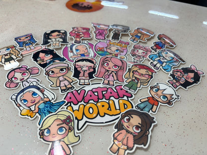 Avatar World Stickers Package for Girls, aesthetic gifts for kid's party, vinyl stickers for laptop and notebook (24 pieces)