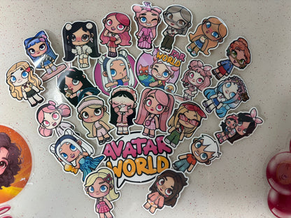 Avatar World Stickers Package for Girls, aesthetic gifts for kid's party, vinyl stickers for laptop and notebook (24 pieces)