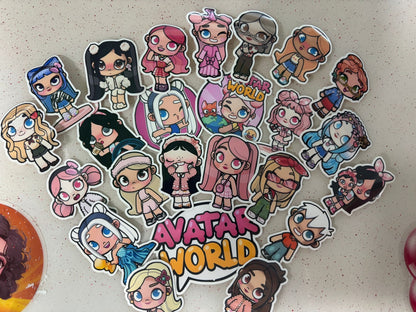 Avatar World Stickers Package for Girls, aesthetic gifts for kid's party, vinyl stickers for laptop and notebook (24 pieces)