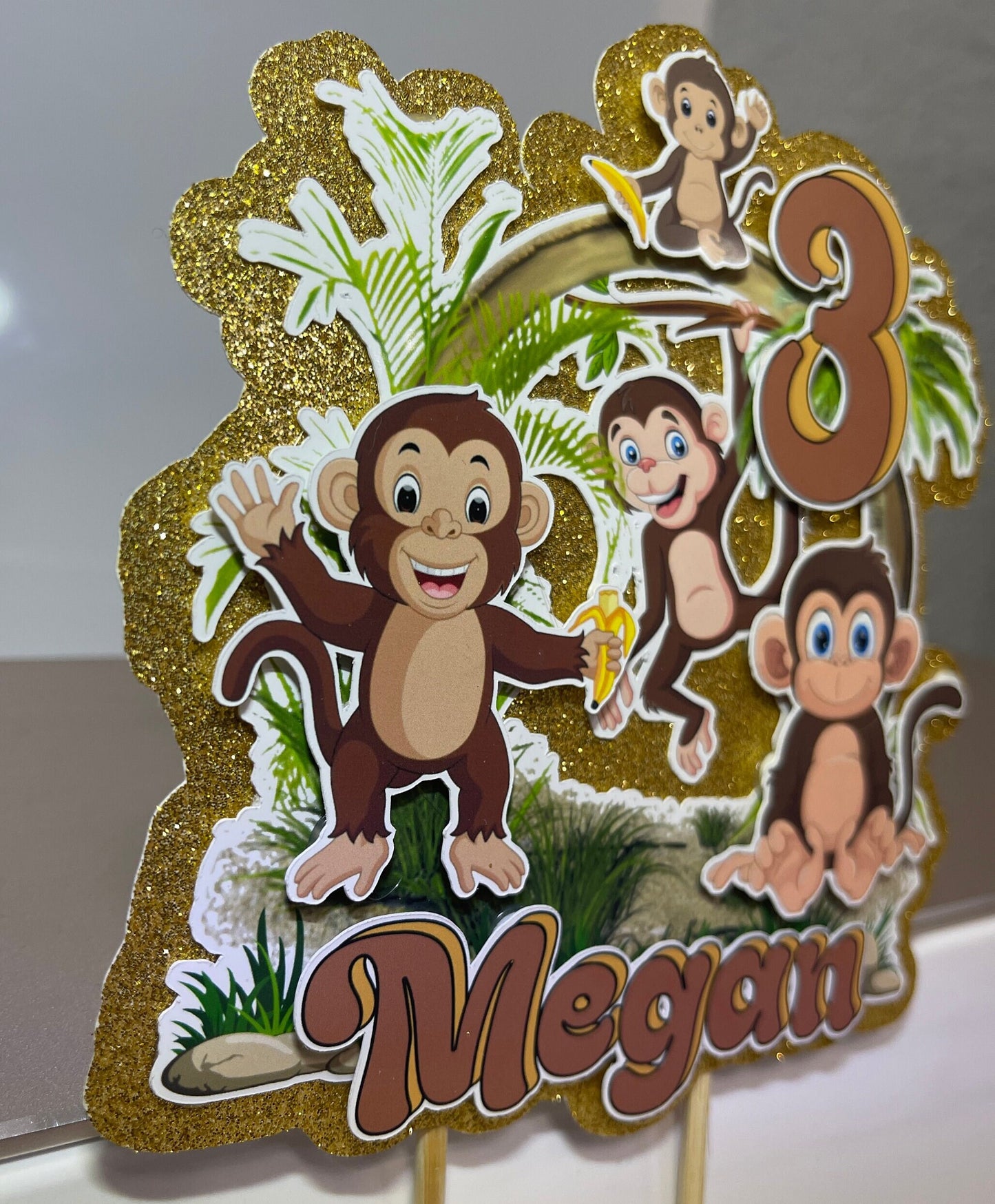 Cute Monkey Cake Toppers, Monkey Party Decoration, Little Monkey Party, Monkey Cake Toppers Decoration, Custom Monkey Cake Topper