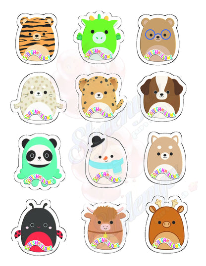 Squishmallow for Boys Cupcake Toppers (package of 20) Digital and Printable Version