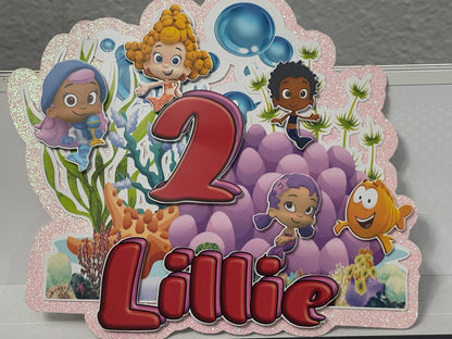 Happy Bubbles Friends Cake Topper, Baby Bubbles Friends Party Decor, Cute Cake Toppers Decoration, Custom Bubbles Friends Cake Topper