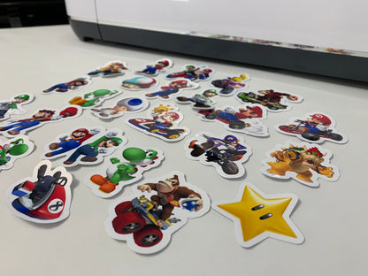 Racers/Gamers Stickers Package, aesthetic gifts for kid's party, vinyl stickers for laptop and notebook: (24 pieces)