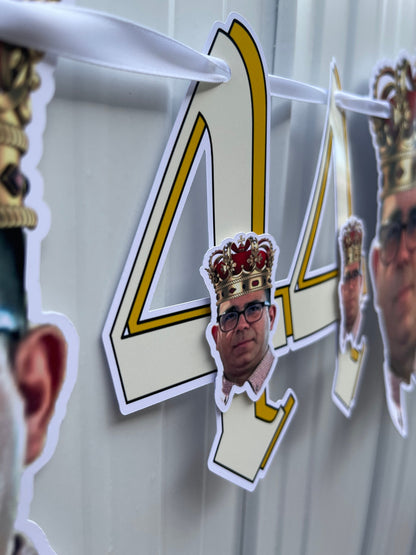 Banner de cumpleaños personalizado con cabeza, banner de cumpleaños con foto, banner de cara, banner de cumpleaños personalizado