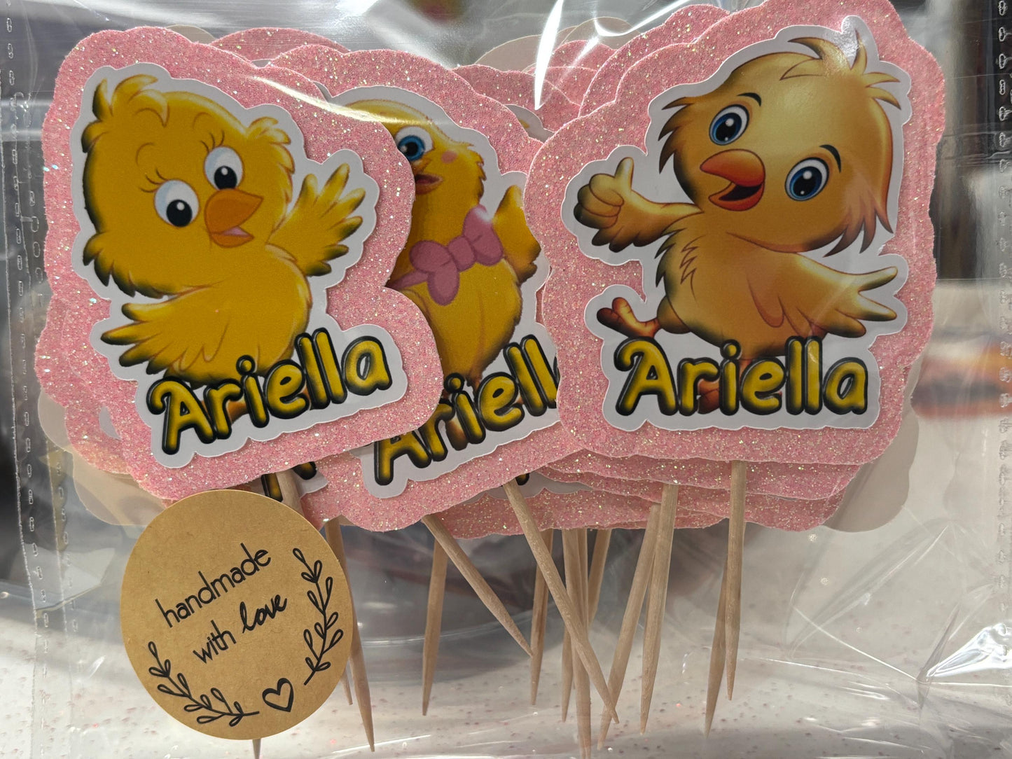 Cute Chickens Cupcake Toppers, Chickens Party Decoration, Little Chickens Party (package of 12)